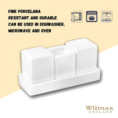 Wilmax Salz- und Pfefferstreuer Set aus Porzellan, weiß – WL-996118/SP