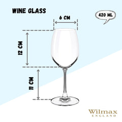 Wilmax Weinglas-Set 6-teilig 420 ml Kristallglas – WL-888013/6A