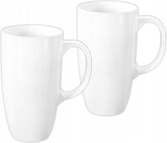Wilmax Porzellantassen Set mit Griffen 2er Set Weiß 630ml WL-993093/A2