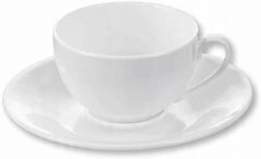 Wilmax Porzellan Kaffeetasse mit Untertasse 6-teilig Set 80 ml Weiß WL-993187/AB6