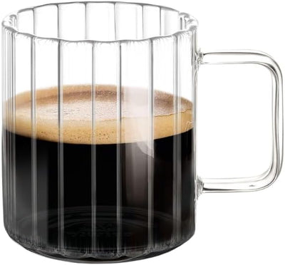 Wilmax Hitzebeständiger Glasbecher mit Henkel 200 ml Transparent aus Glas