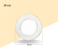 Wilmax Porzellanteller mit Goldrand, 6 Stück, 18 cm – WL-880102101/A6