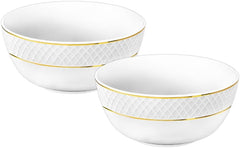 Wilmax Schüssel mit Goldlinien, 14 cm, 600 ml, 2er Set, WL-880102367/A2