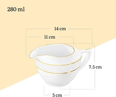 Wilmax Milchkännchen mit Goldrand 280 ml – Elegantes Design – WL-880102475/A