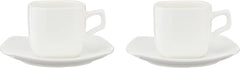 Wilmax Kaffee- und Tee-Tassenset mit Untertassen, 2-teilig, Porzellan WL-993041/2C