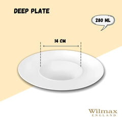 Wilmax Tiefer Teller 28 cm aus Porzellan, vielseitig einsetzbar – WL-991271/A
