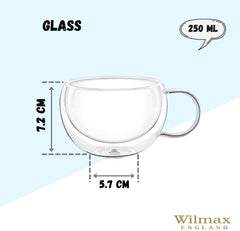 Wilmax Thermogläser 6er-Set 250 ml doppelwandig hitzebeständig WL-888768/A6