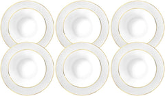 Wilmax Tiefer Runder Teller mit Goldlinien, 22.5 cm, 6er Set, WL-880102303/A6