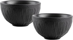 Wilmax Schalen Set 2er Schwarz 1000 ml Porzellan Salatschüssel WL-664117/A2