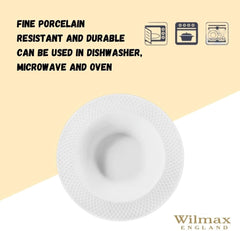 Wilmax Tiefer Teller 22,5 cm Weiß Porzellan 6er Set WL-880102/6C