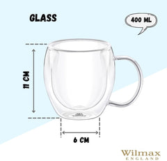 Wilmax Doppelwandige Tasse, 400 ml, 4er Set, WL-888748/A6