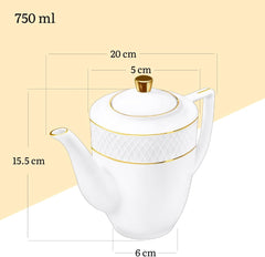 Wilmax Kaffeekanne mit Goldverzierung – 750 ml – Elegantes Design–WL-880102458/A