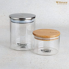 Wilmax Vorratsglas mit Bambusdeckel Borosilikatglas 400 ml WL-888501/A