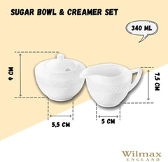 Wilmax Zucker & Sahne Set 2-teilig Weiß Porzellan WL-880112/2C