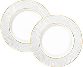 Wilmax Speiseteller mit Goldlinien, 25,5 cm, 2er Set, WL-880102104/A2