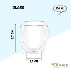 Wilmax Glas mit Doppelwand, 100 ml, WL-888758/A