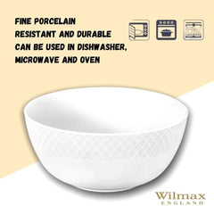 Wilmax Schale 20 cm 1850 ml Weiß Porzellan WL-880114/1C