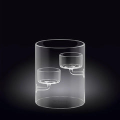 Wilmax Kerzenhalter für 2 Teelichter 12 cm Thermo-Glas WL-888905/A