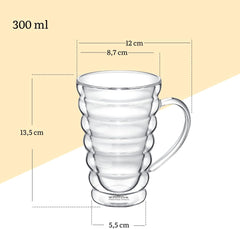 Wilmax Doppelwandiger Thermoglas-Becher, 300 ml, WL-888424/A