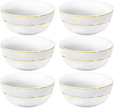 Wilmax Schüssel mit Goldlinien, 12 cm, 6er Set, WL-880102366/A6