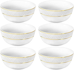Wilmax Schüssel mit Goldlinien, 12 cm, 6er Set, WL-880102366/A6