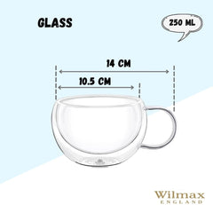 Wilmax Thermogläser 6er-Set 250 ml doppelwandig hitzebeständig WL-888768/A6