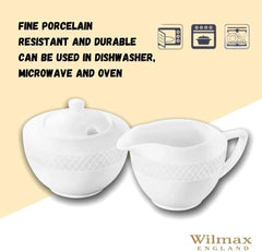 Wilmax Zucker & Sahne Set 2-teilig Weiß Porzellan WL-880112/2C