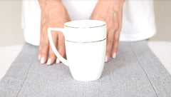 Wilmax Tasse mit Goldlinien, 450 ml, 4er Set, WL-880102432/A4