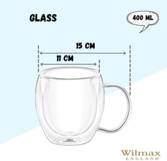 Wilmax Doppelwandige Tasse, 400 ml, 4er Set, WL-888748/A6