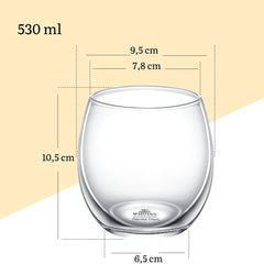 Wilmax Glas, 530 ml, 6er Set, WL-888640/A6
