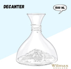 Wilmax Dekanter, 1500 ml, mundgeblasen, elegantes Design, WL-888368/1C