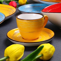 Wilmax Kaffeetasse, 190 ml, Gelb, Porzellan, WL-669435/A