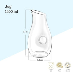 Wilmax Karaffe aus bleifreiem Kristallglas 1400 ml WL-888340/1C