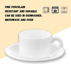 Wilmax Porzellan Teetassen & Untertassen Set 160 ml Weiß WL-993006/2C