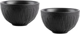 Wilmax Schalen Set 2er Schwarz 250 ml Porzellan Salatschüssel Müslischale WL-664115/A2