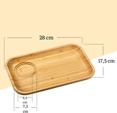 Wilmax 2 Bambus-Teller & 2 Porzellantassen – 4-tlg WL-771126/A2-993066/A2