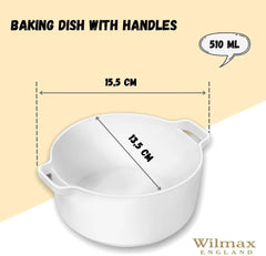 Wilmax Auflaufform mit Griffen 510 ml Weißporzellan WL-997034/A