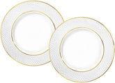 Wilmax Dessertteller mit goldenen Linien, 20 cm, 6er Set, WL-880102102/A6