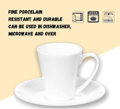 Wilmax Kaffee Tassen & Untertassen Set aus Porzellan 110 ml – WL-993054/2C