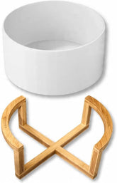 Wilmax Porzellanschale 23 cm mit Bambusständer 3630 ml WL-992749/A-WL-771107/A