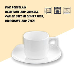 Wilmax Kaffee- und Tee-Tassenset mit Untertassen, 2-teilig, Porzellan WL-993041/2C