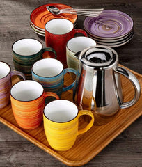 Wilmax SPIRAL Becher 6er-Set 460 ml – Modern & Spülmaschinenfest – WL-669637/A6