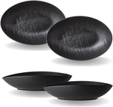 Wilmax Oval Schüssel Set 2-teilig Schwarz Porzellan WL-661120/A2