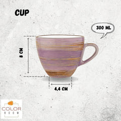 Wilmax SPIRAL Tassen mit Untertassen – 6er-Set – 300 ml – WL-669736/AB6