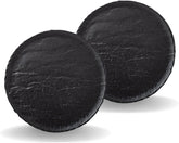 Wilmax Runde Porzellanteller Schwarz, 28 cm, 2er-Set – WL-661127/A2