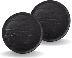 Wilmax Runde Porzellanteller Schwarz, 28 cm, 2er-Set – WL-661127/A2