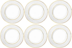 Wilmax Flacher Brotteller mit Goldlinien, 15 cm, 6er Set, WL-880102100/A6