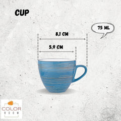 Wilmax Espressotasse, 75 ml, Blau, Porzellan, WL-669633/A