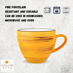 Wilmax Tassen & Untertassen Set, 6-teilig, Porzellan WL-669436/AB6