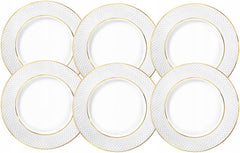 Wilmax Porzellanteller mit Goldrand, 6 Stück, 18 cm – WL-880102101/A6